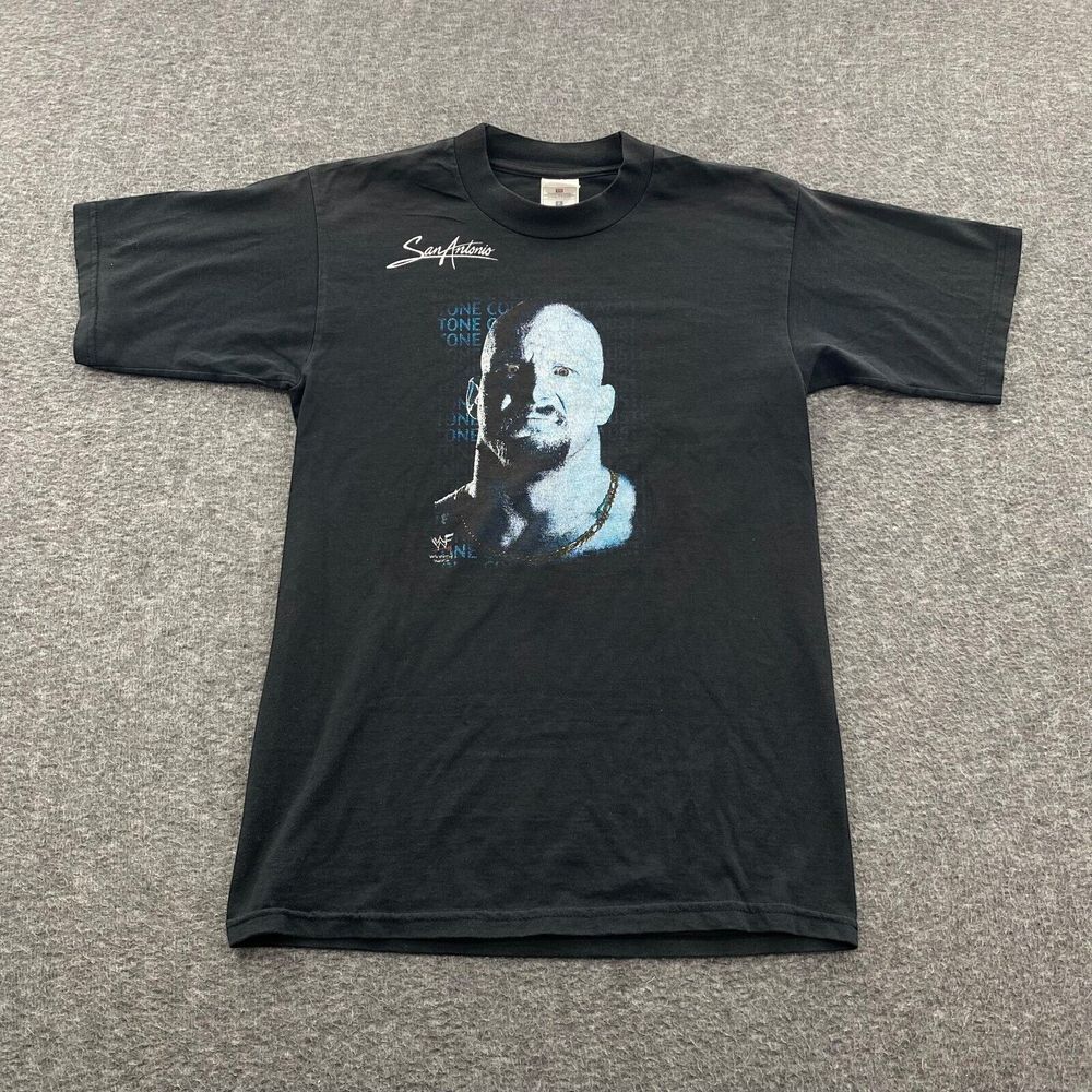Vintage 90s Stone Cold Steve Austin T-Shirt Size Small San Antonio‎ WWE WWF